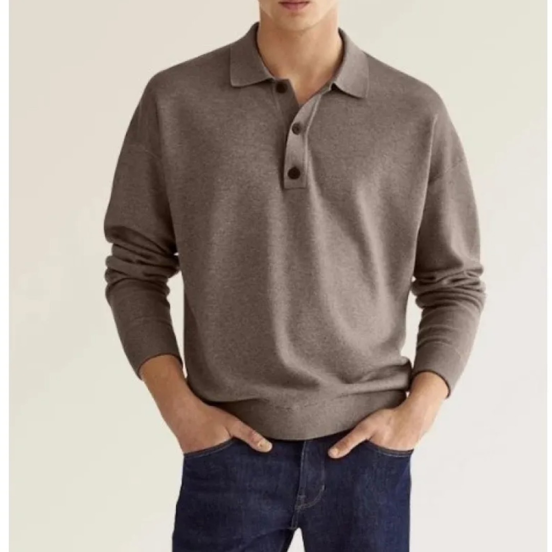 Luke | Stylish Long Sleeve Polo For Men