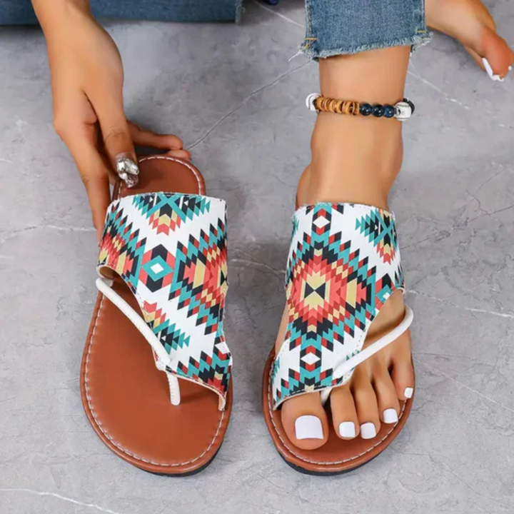 Isme | Summer Boho Clip Toe Flat Orthopedic Sandals For Women