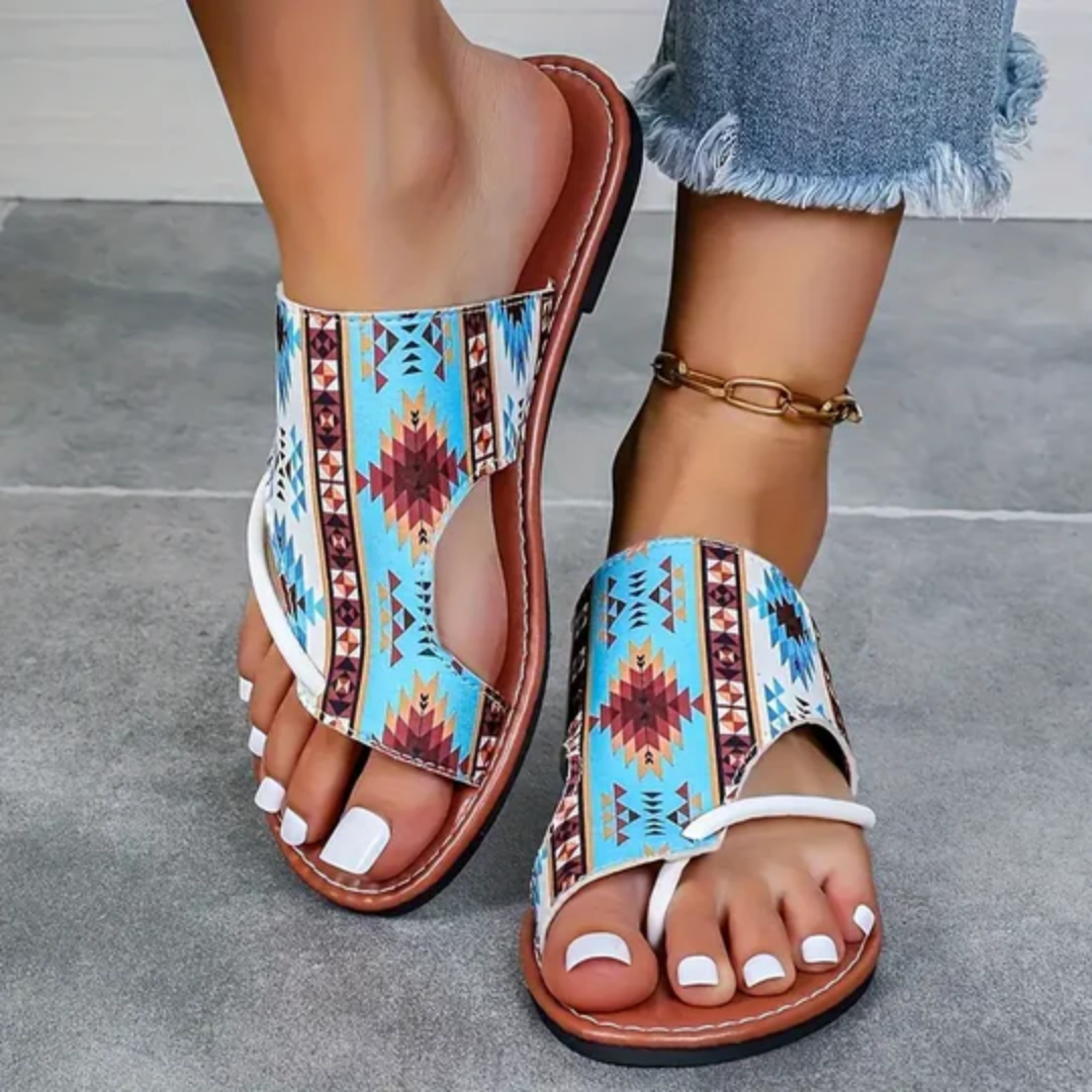 Isme | Summer Boho Clip Toe Flat Orthopedic Sandals For Women