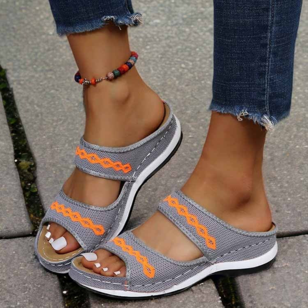 Edite | Orthopedic Summer Two Strap Platform Sandals For Women