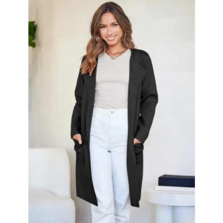 Ubelia | Winter Warm Lapel Collar Long Cardigan For Women