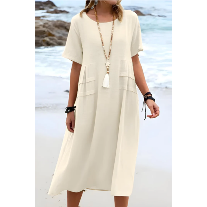 Zayne | Summer Round Neck Midi Dress For Women