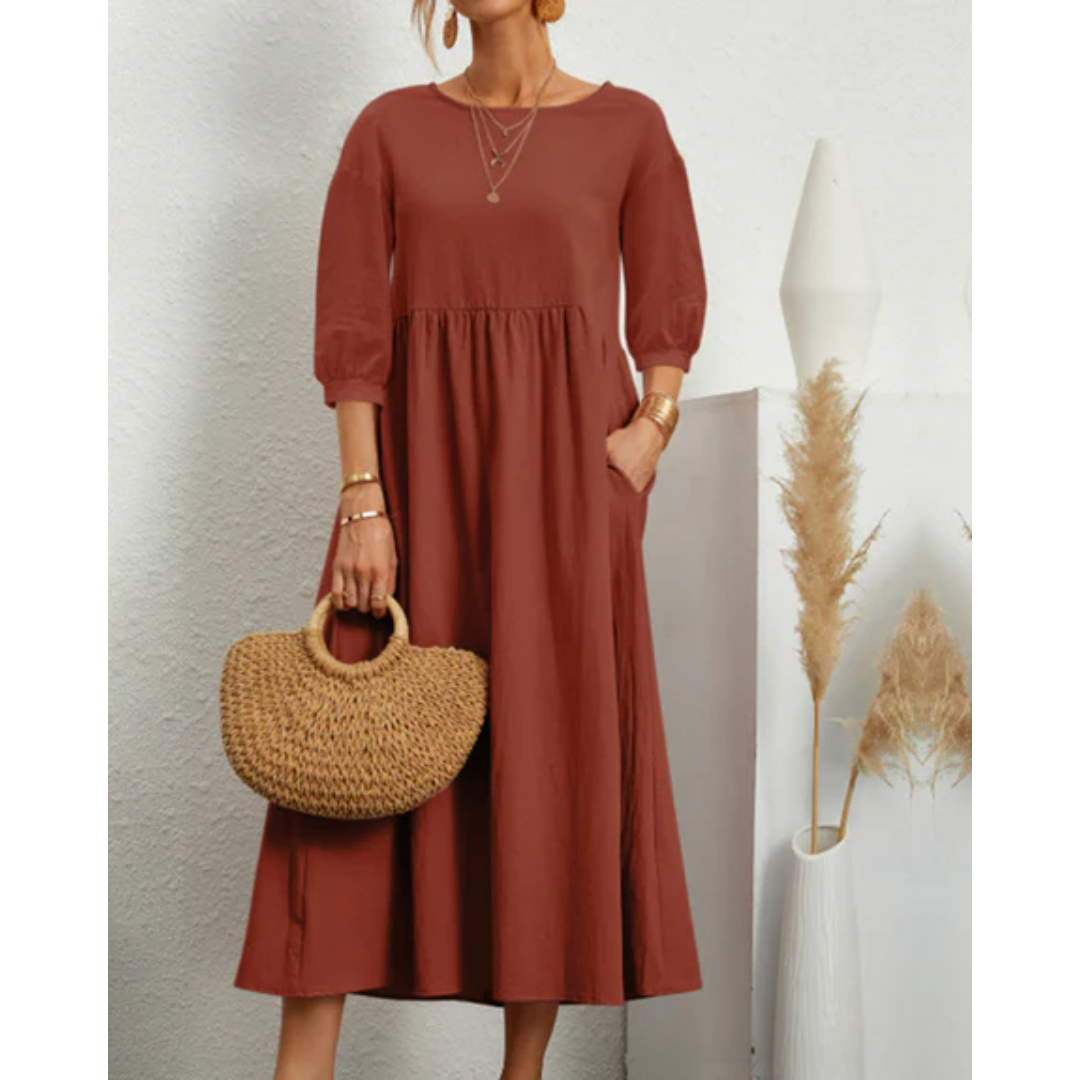 Cynthia | Summer Mid Sleeve Midi Dress For Women