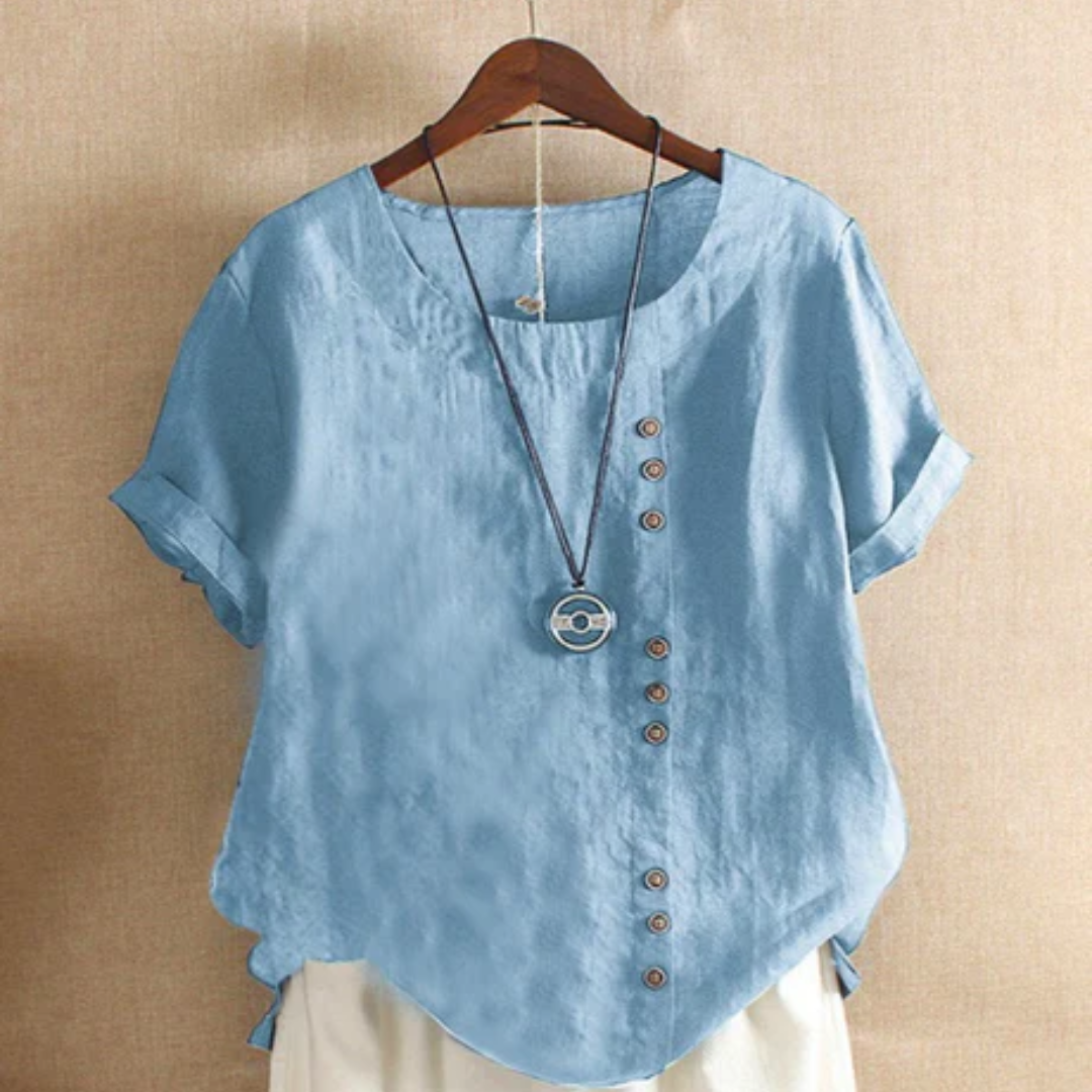 Cane | Round Neck Summer Blouse For Women