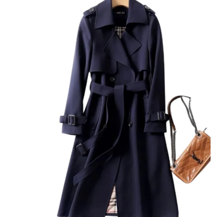 Tauria | Elegant Winter Double Breasted Trench Coat For Women