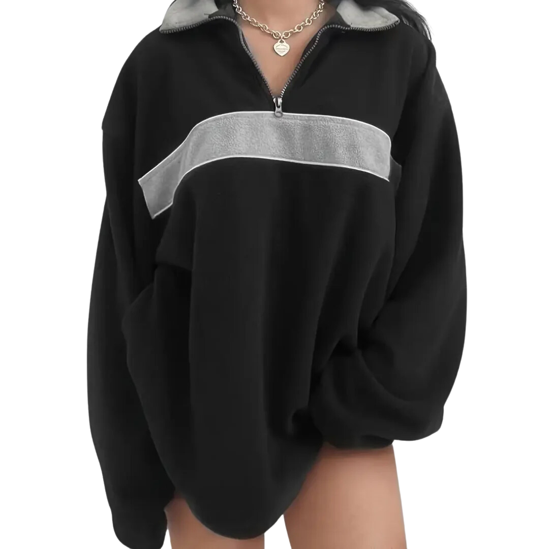 Gina | Warm Oversized Half Zip Sweater For Women