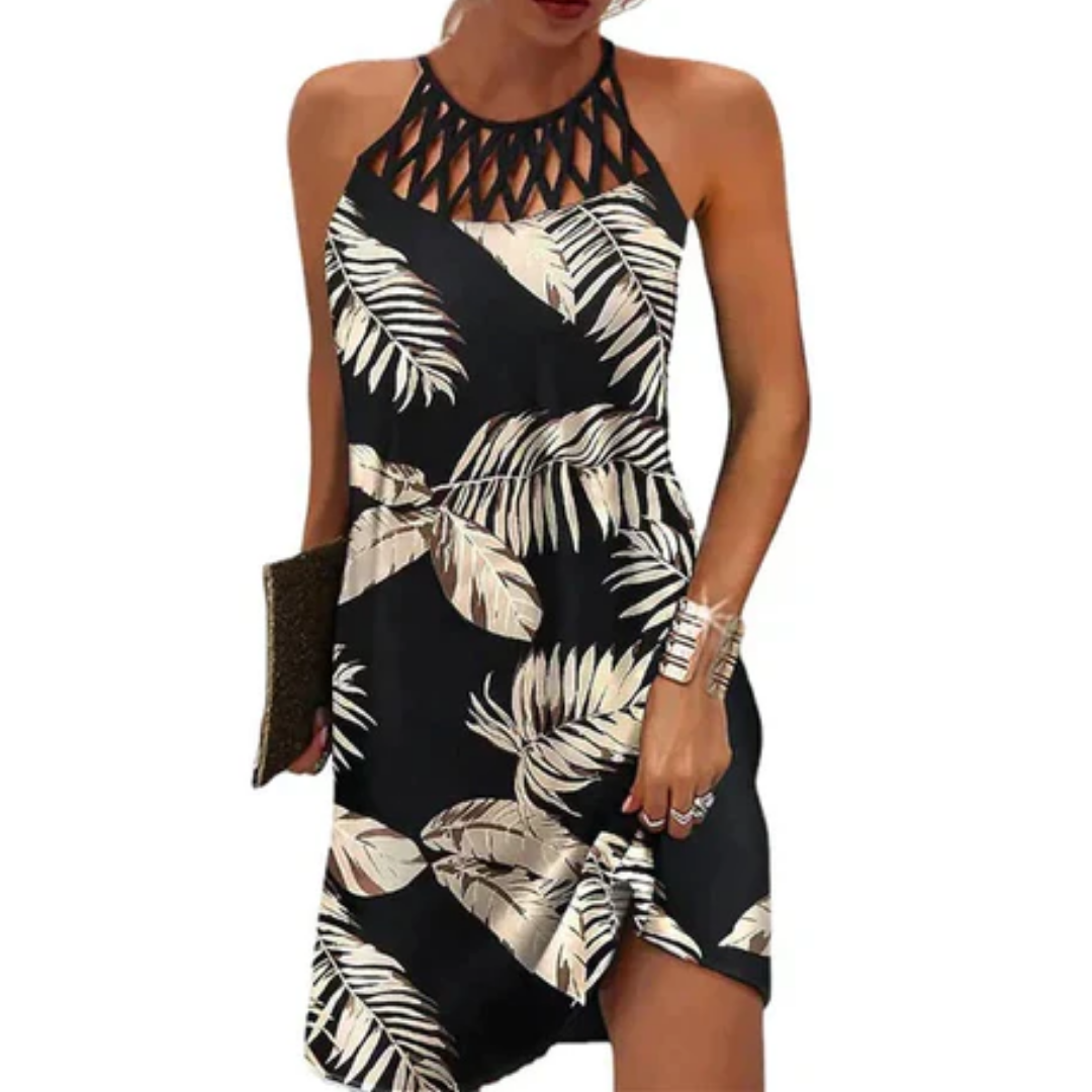 Mika | Summer Printed Halter Mini Dress For Women