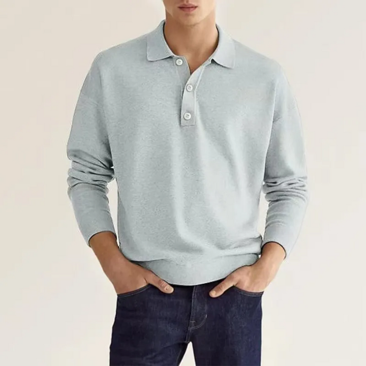 Luke | Stylish Long Sleeve Polo For Men