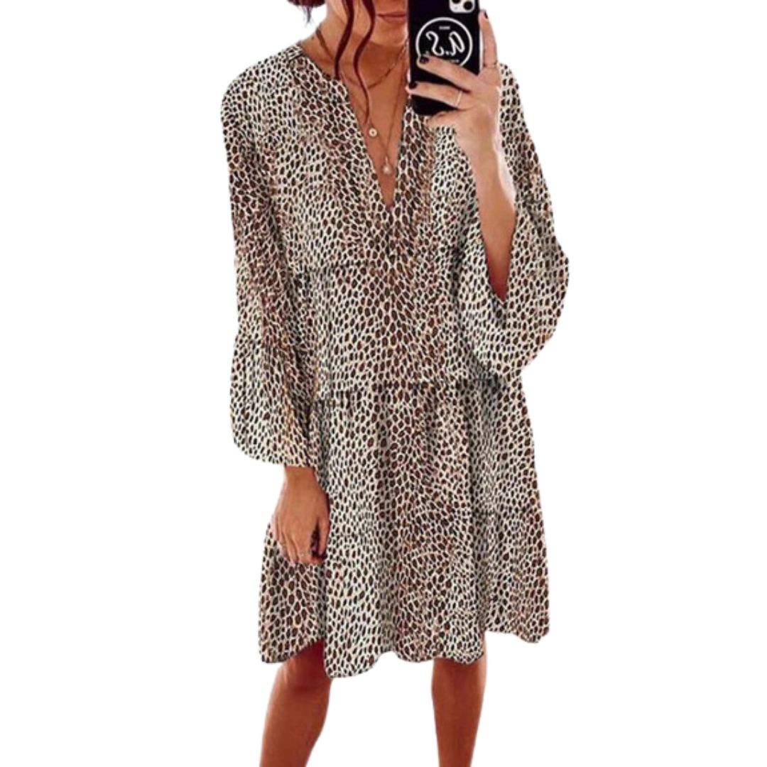 Bridget | Printed Puffed Sleeve Mini Dress For Women