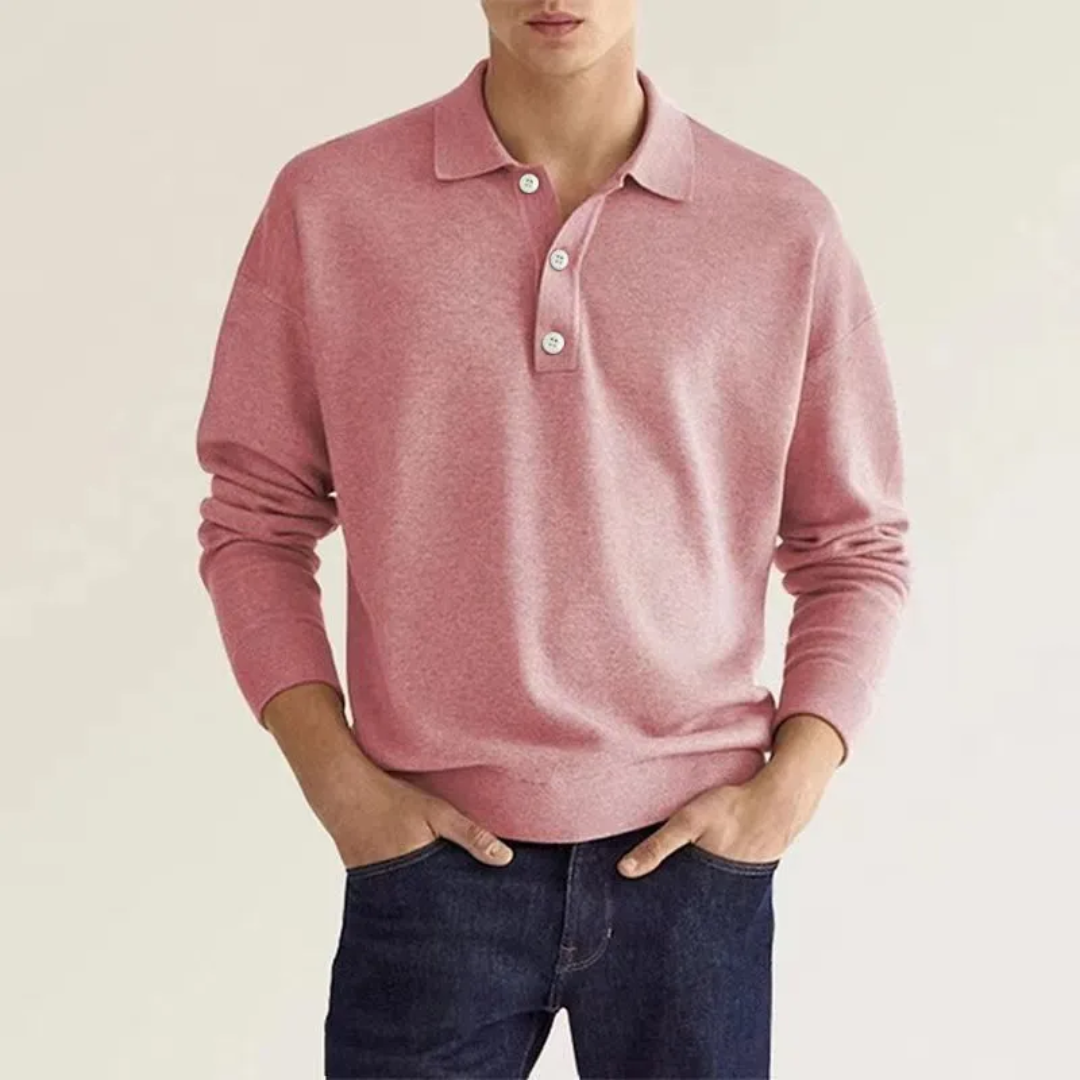 Luke | Stylish Long Sleeve Polo For Men