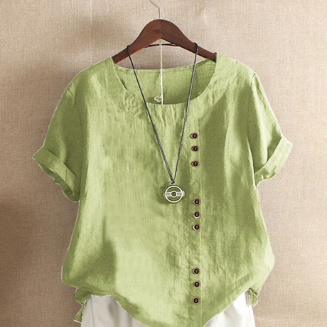 Cane | Round Neck Summer Blouse For Women