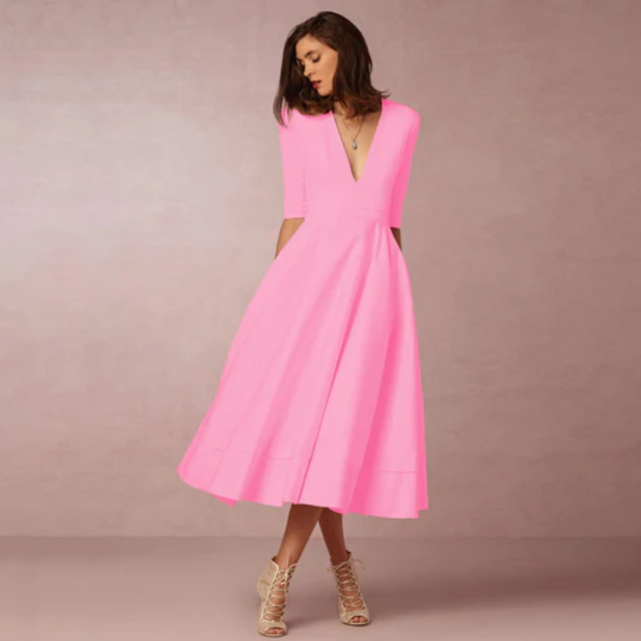 Daleyzal | Formal V Neck Midi Dress For Women