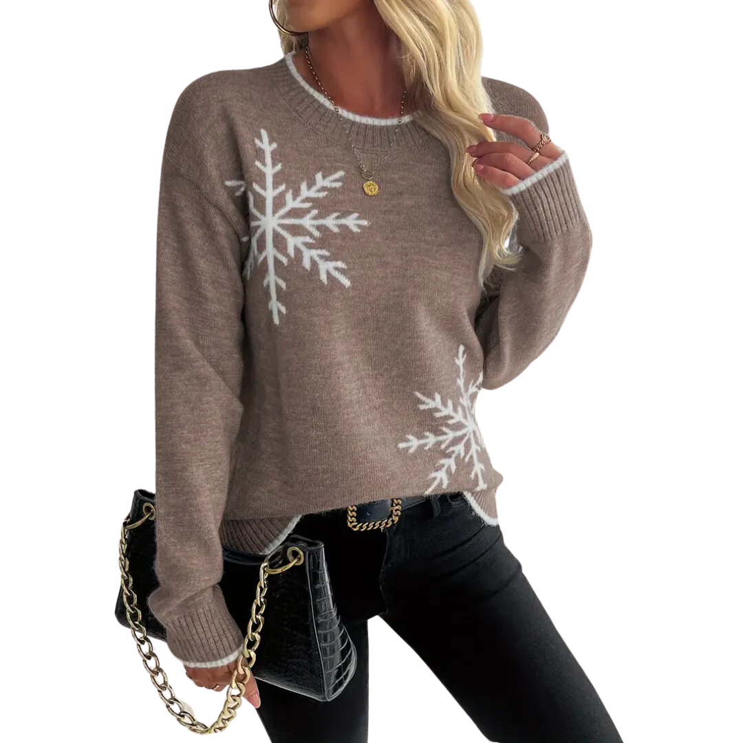 Greer | Knitted Printed Round Neck Sweater For Women