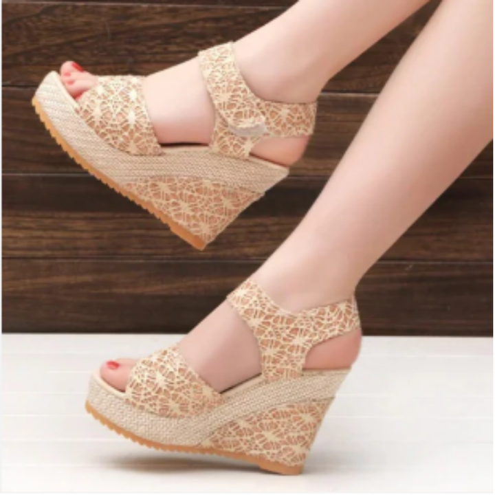 Jumana | Elegant Textured Orthopedic Wedge Sandals For Women