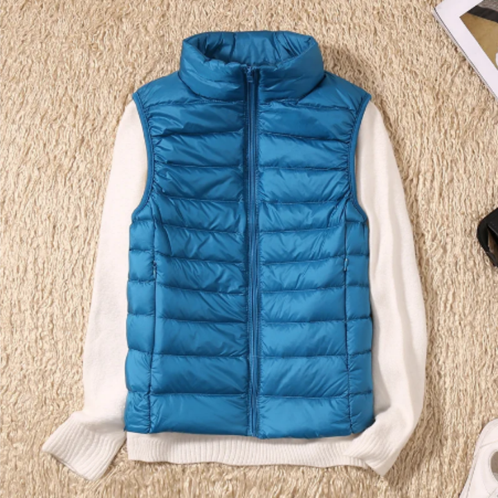 Ubertha | Warm Waterproof Zip Up Puffer Vest For Women