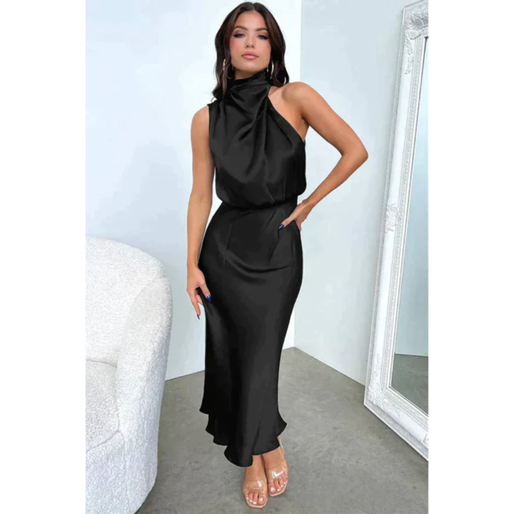 Kiara | Chic Turtle Neck Midi Dress For Women