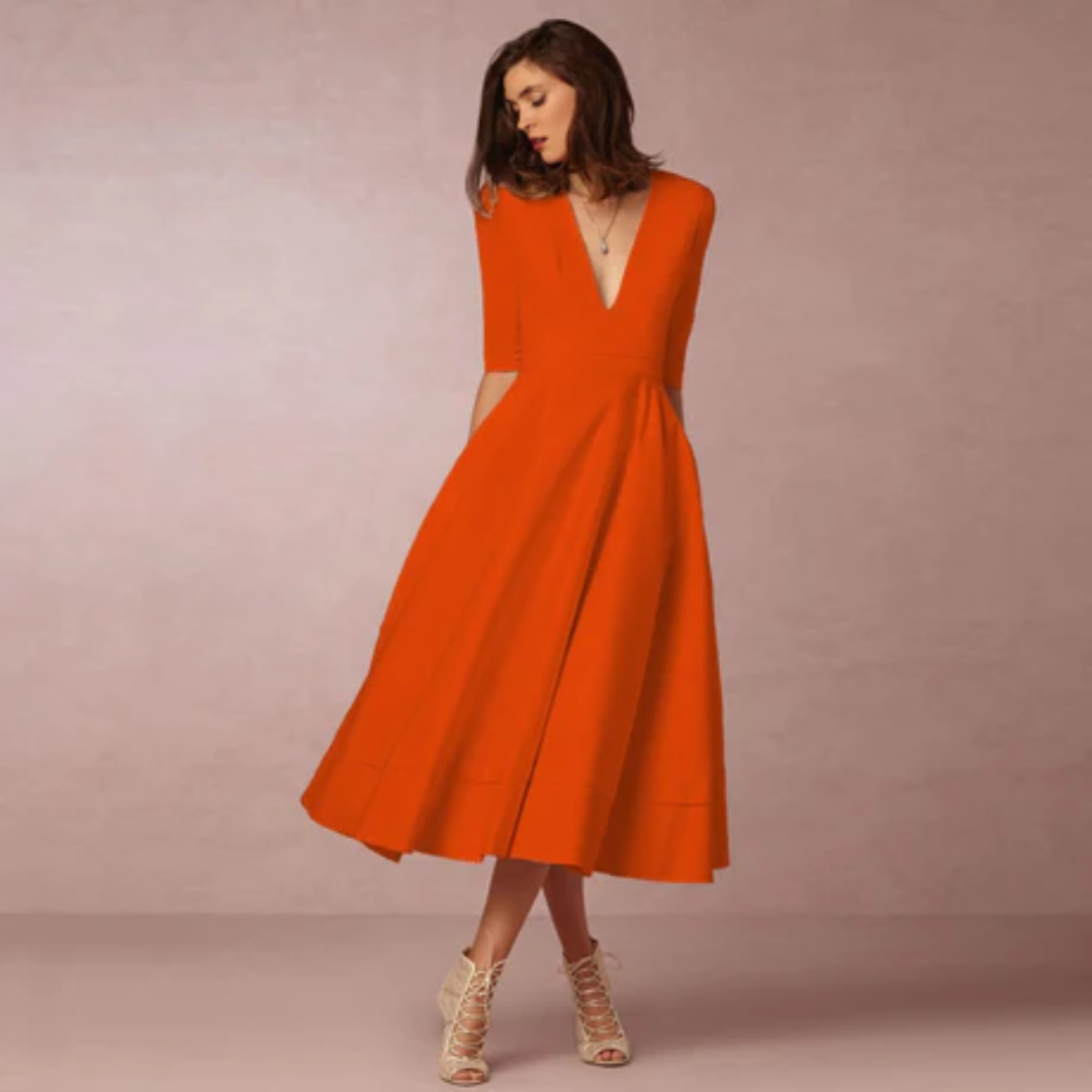 Daleyzal | Formal V Neck Midi Dress For Women