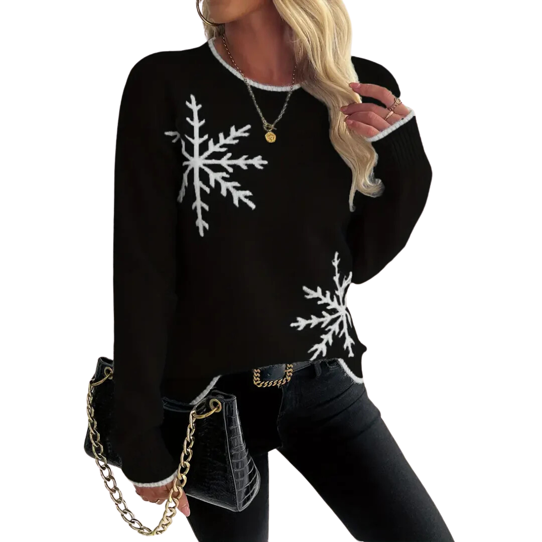 Greer | Knitted Printed Round Neck Sweater For Women