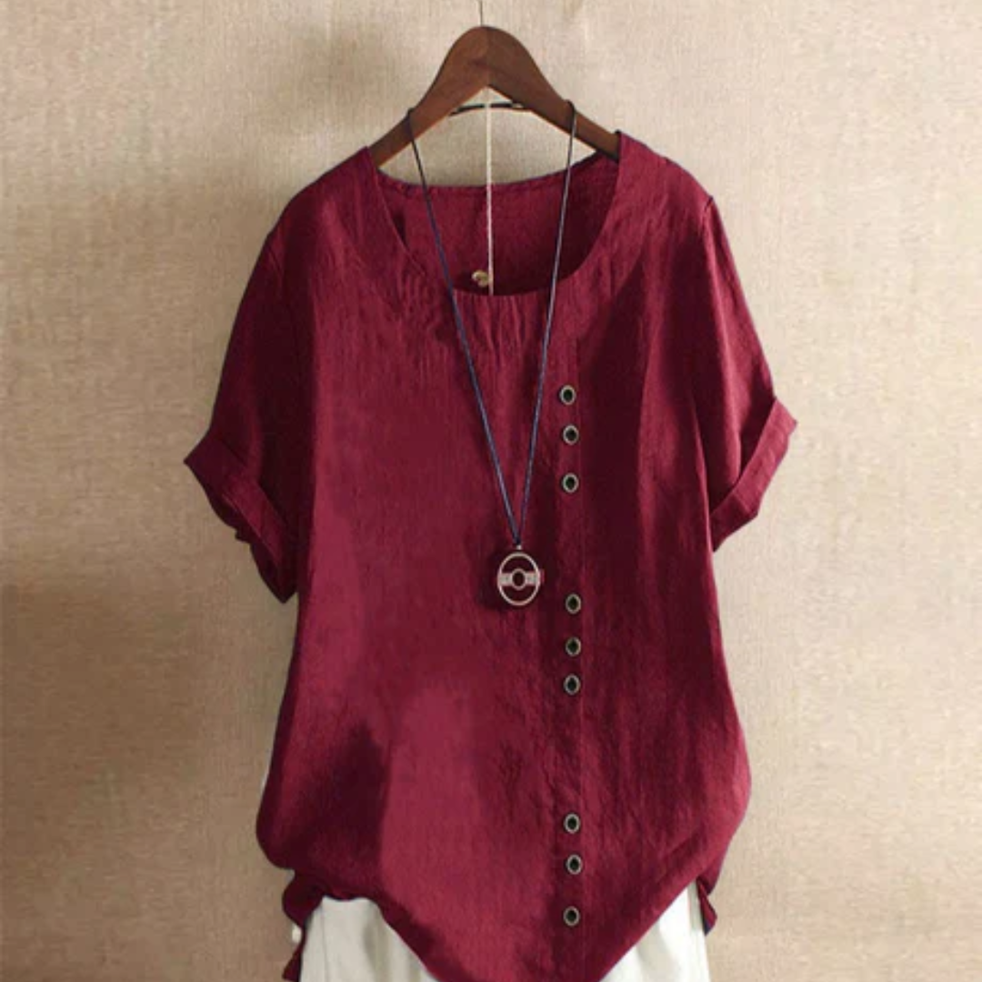 Cane | Round Neck Summer Blouse For Women