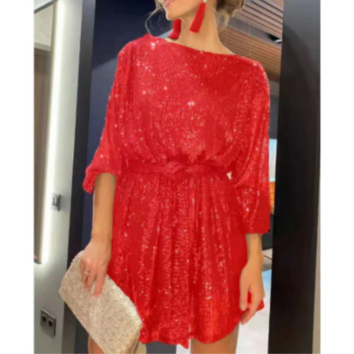 Quest | Evening Sequin Long Sleeve Mini Dress For Women