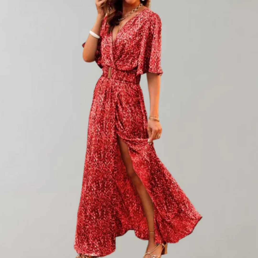 Fiona | Summer Maxi Dress With Belt For Women