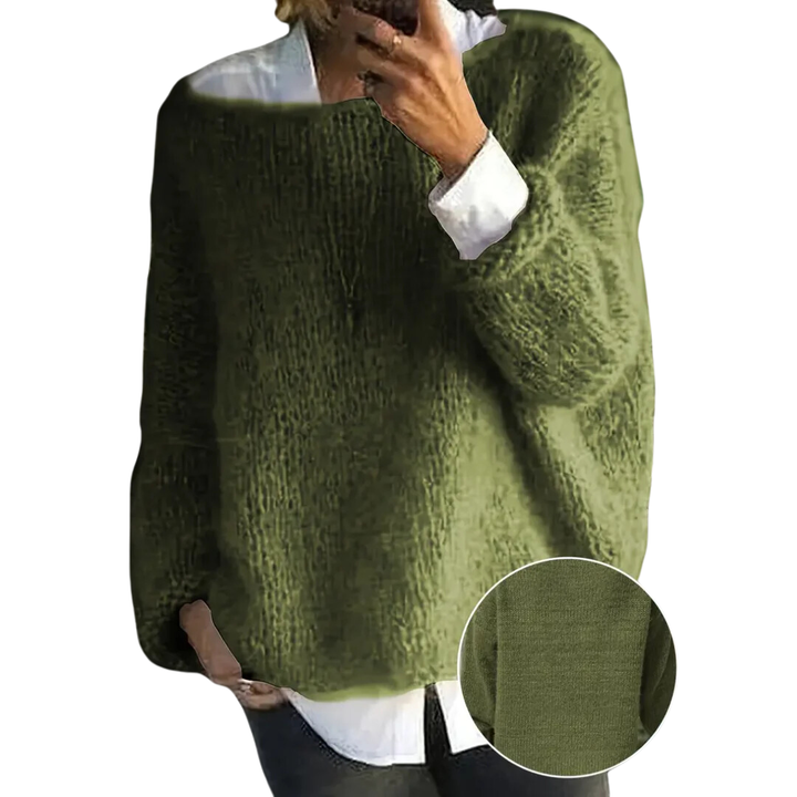 Emmily | Stylish Warm Oversized Boat Neck Sweater For Women