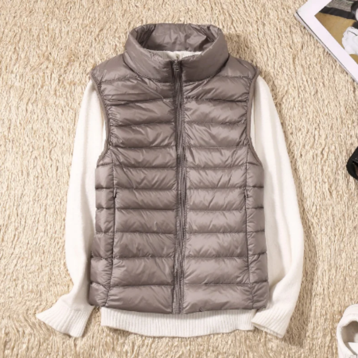 Ubertha | Warm Waterproof Zip Up Puffer Vest For Women