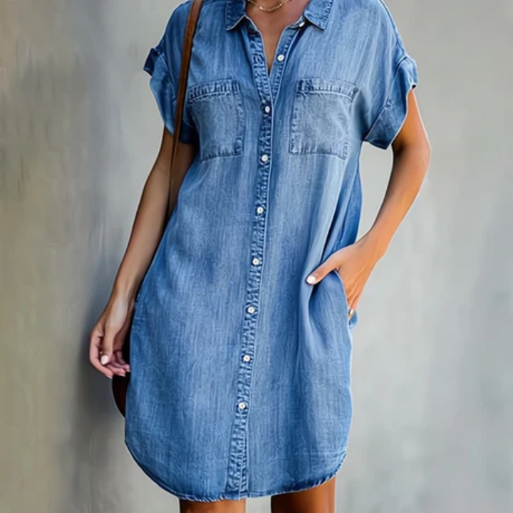 Baylor | Summer Button Down Mini Dress For Women