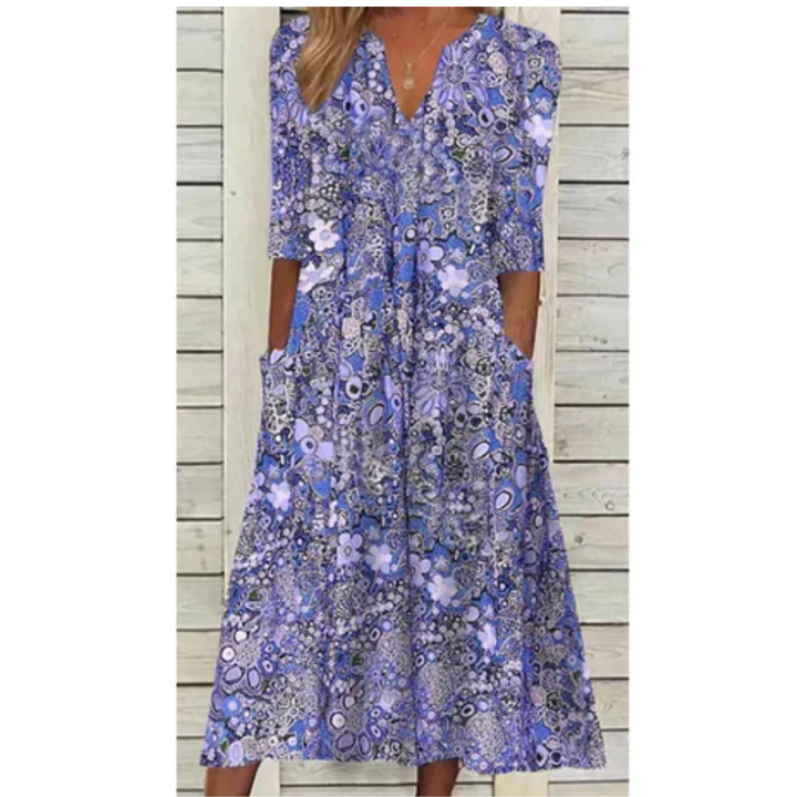 Farida | Floral Summer Midi Dress For Women