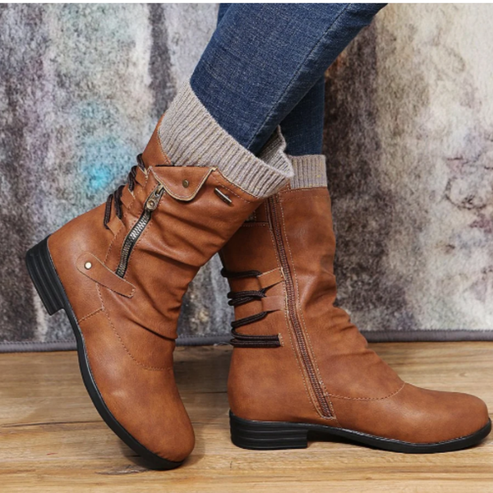 Bettyann | Winter Warm Waterproof Ankle Zip Boots For Women