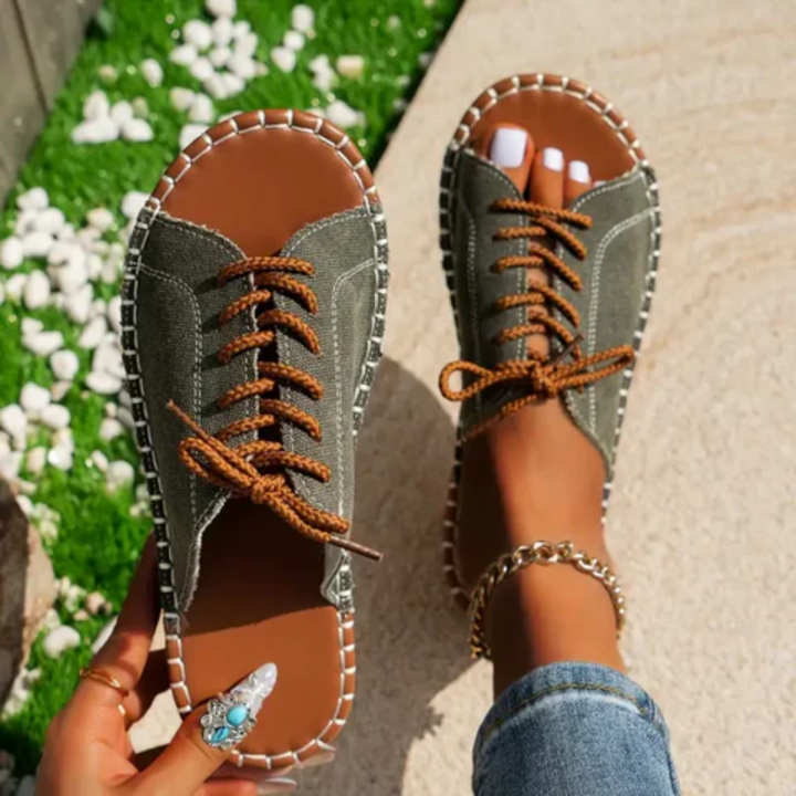 Breayanna | Summer Lace Up Flat Sandals For Women