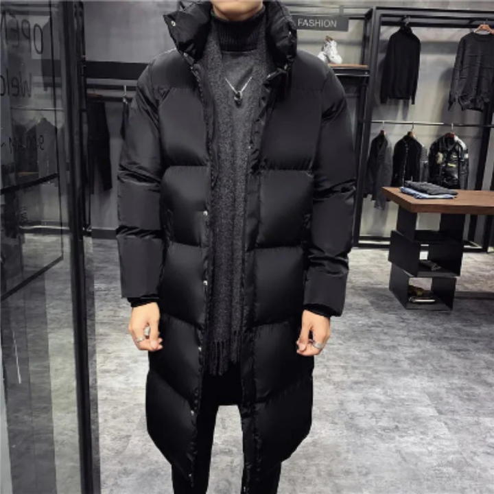 Xochipili | Winter Warm Long Hooded Puffer Jacket For Men