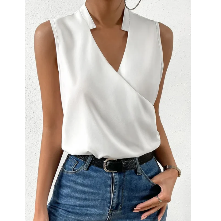 Iana | Sleeve Less V Neck Top For Women