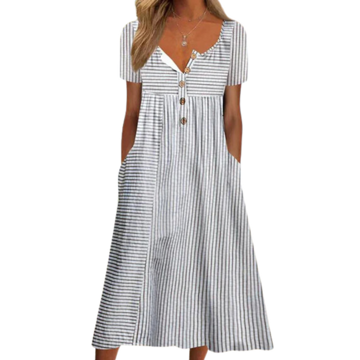 Gianna | Striped A Line Midi Dress For Women