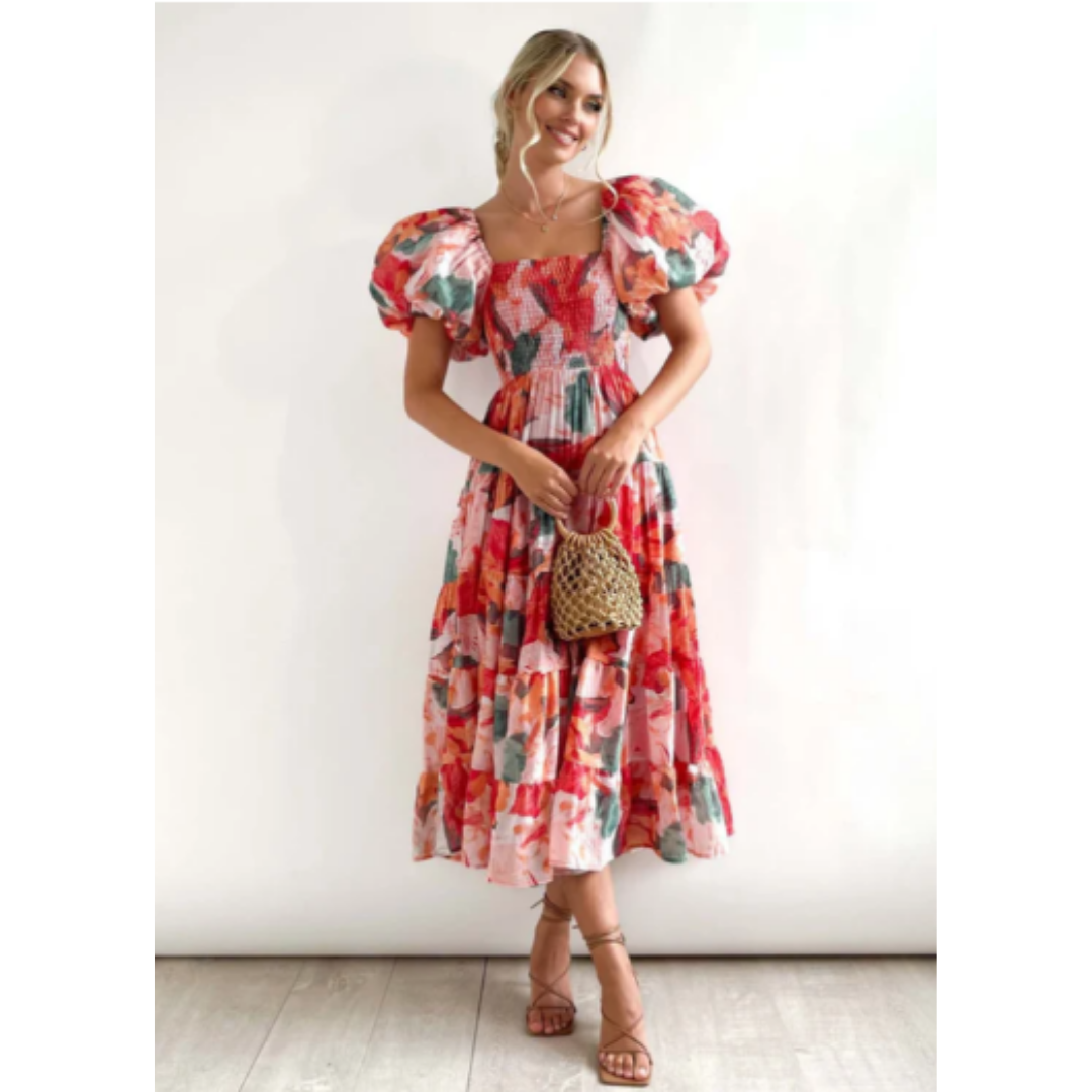 Irede | Summer Cocktail Off Shoulder Midi Dress For Women