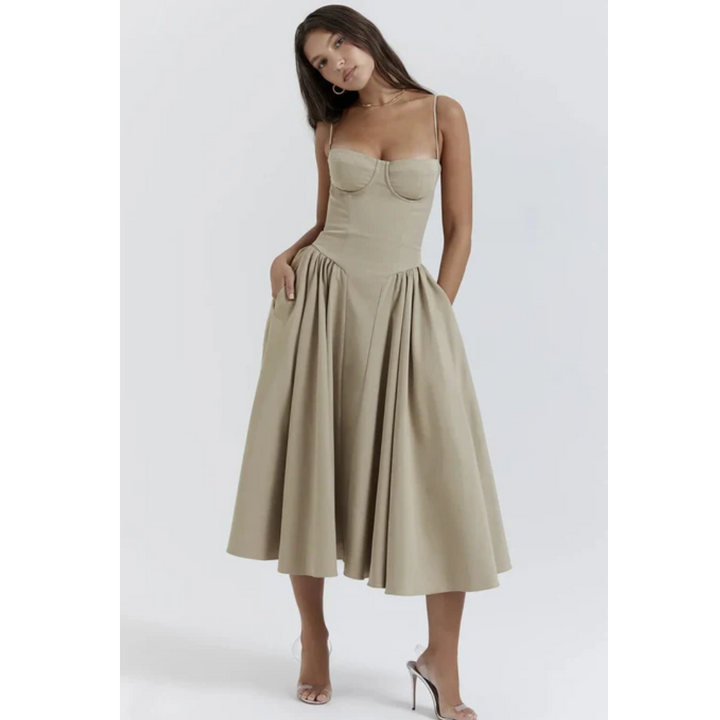 Clementine | Chic Tube Midi Dress For Women