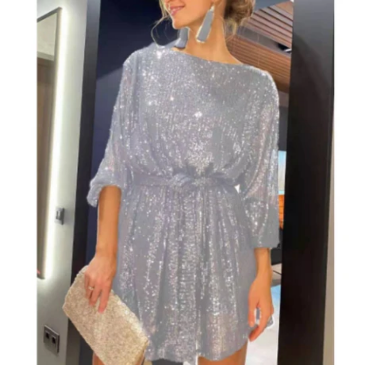 Quest | Evening Sequin Long Sleeve Mini Dress For Women