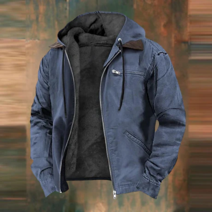 Moby | Casual Winter Zip Up Bomber Jacket With Hood For Men