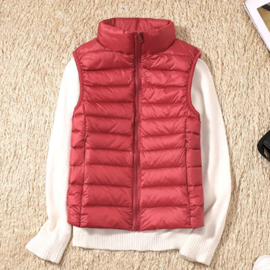 Ubertha | Warm Waterproof Zip Up Puffer Vest For Women