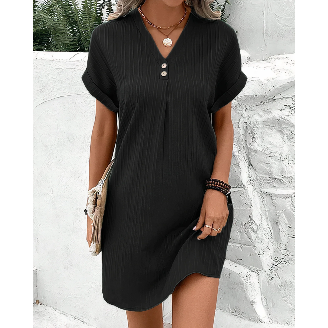 Una | Casual V Neck A Line Mini Dress For Women