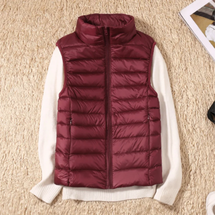 Ubertha | Warm Waterproof Zip Up Puffer Vest For Women