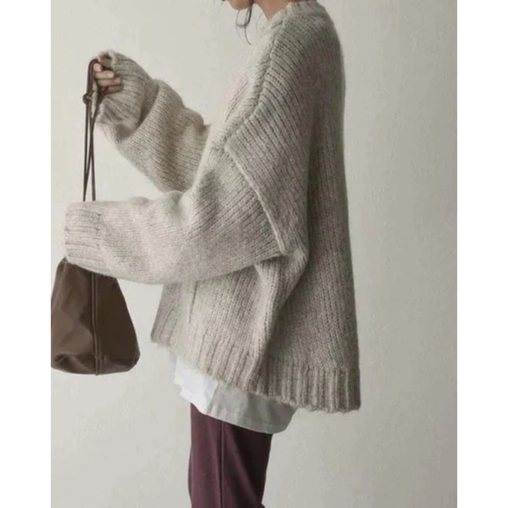 Maelia | Comfortable Oversized Knitted Long Sweater For Women