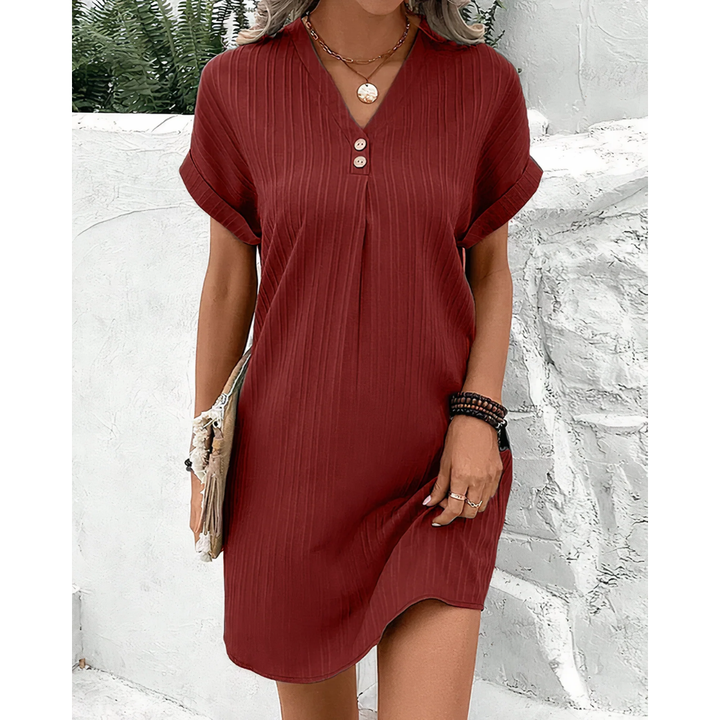 Una | Casual V Neck A Line Mini Dress For Women