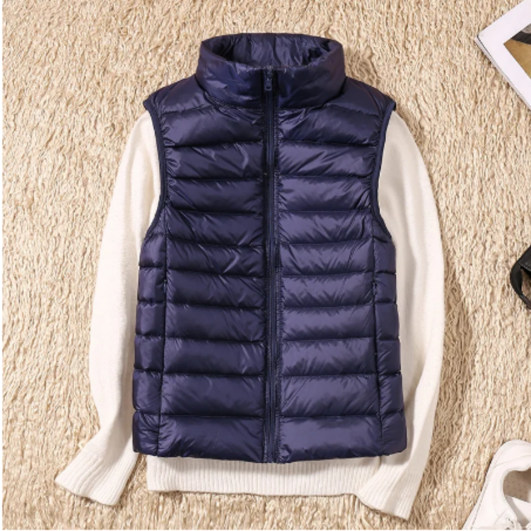 Ubertha | Warm Waterproof Zip Up Puffer Vest For Women