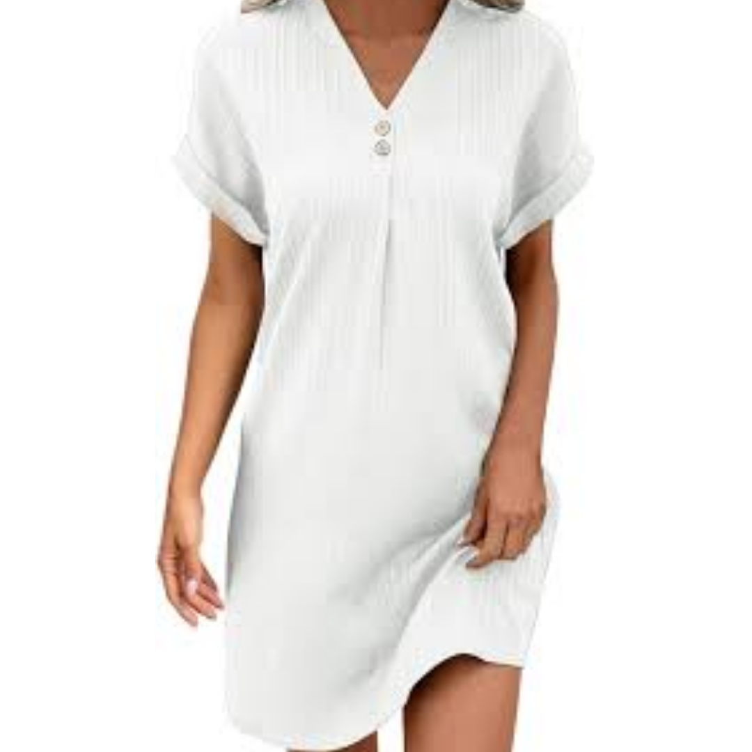 Una | Casual V Neck A Line Mini Dress For Women