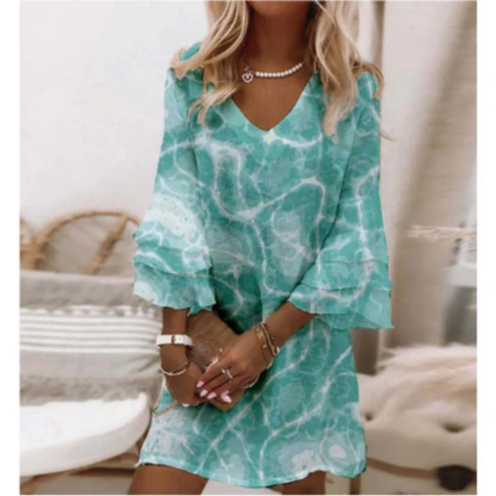 Oriana | Summer Ruffled Mid Sleeve Mini Dress For Women