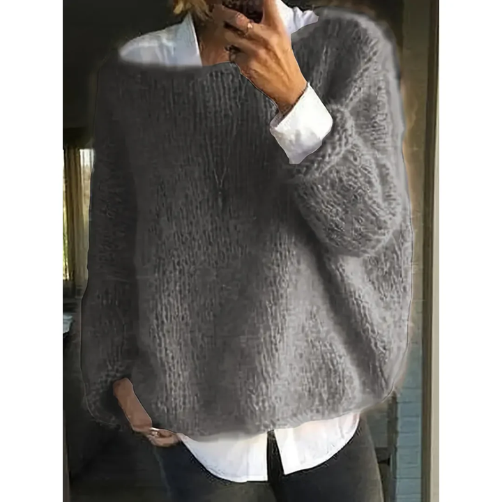 Emmily | Stylish Warm Oversized Boat Neck Sweater For Women