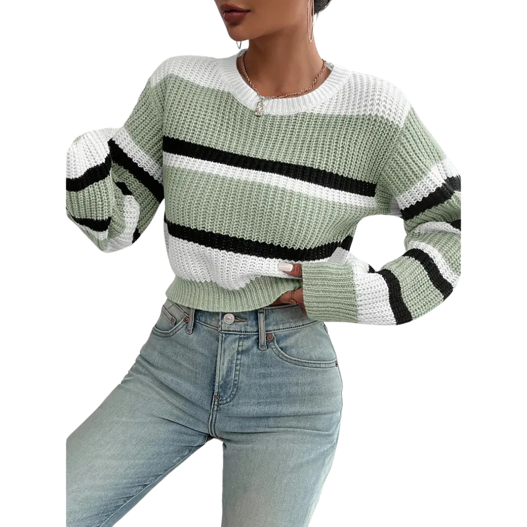 Gloriee | Knitted Warm Cropped Sweater For Women