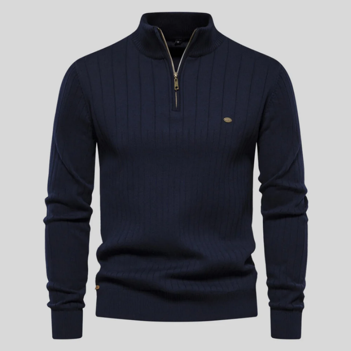 Charleton | Winter Warm Fit Half Zip Ribbed Sweater For Men