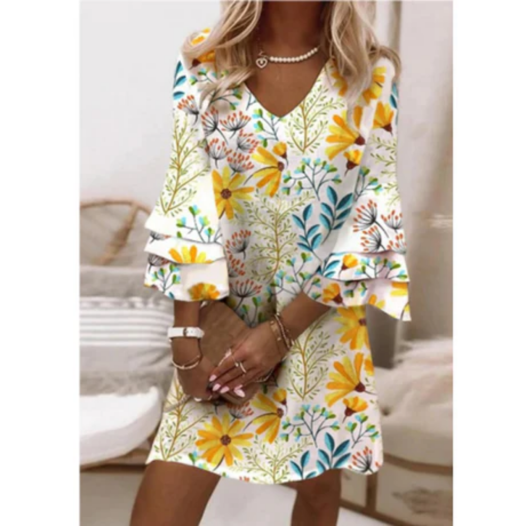 Oriana | Summer Ruffled Mid Sleeve Mini Dress For Women